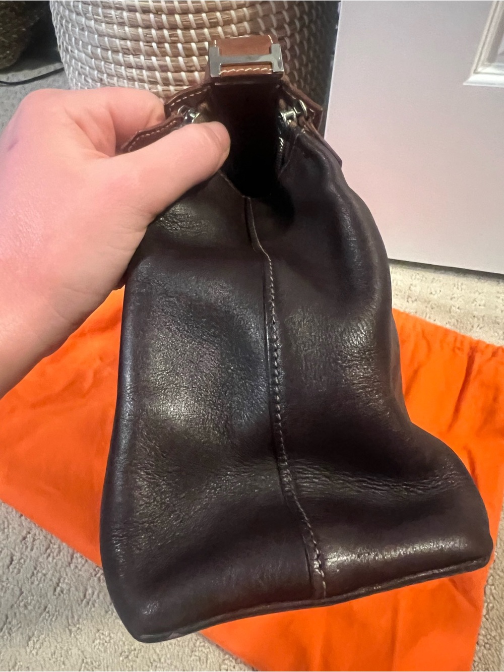 Hermès vintage Yeoh Leather Two-Tone shoulder Bag full set - Picture 3 of 16